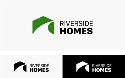 Riverside huizen Logo sjabloon