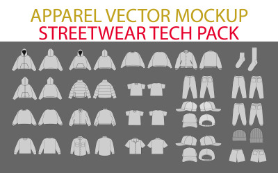 Streetwear Vector Mockup-bundel