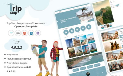 Tripstap - 旅游、酒店、旅行 OpenCart 4 模板