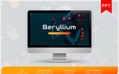 Béryllium - Modèle PowerPoint de métaverse NFT