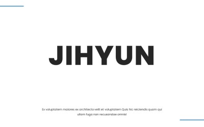 Jihyun — niebiesko-biała prezentacja biznesowa PowerPoint