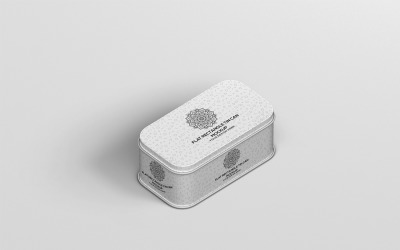 Flat Rectangle Tin Can Mockup