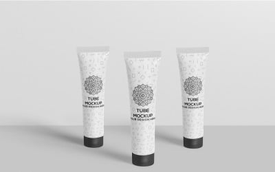 Maqueta de empaque de tubo cosmético