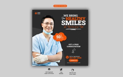 Шаблон социальных сетей для стоматолога и стоматологической помощи