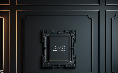 Siyah Duvar Maketi | Siyah İç Mockup | Gerçekçi Lüks Mockup