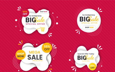 Vector sale  banner promotion set template with color background
