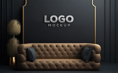 Wand-Mockup | Schwarze Wand-Mockup | Realistisches schwarzes Luxus-Mockup-Design