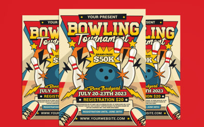 Modèle de Flyer de tournoi de bowling