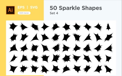 Sparkle shape symbol sign Set 50-V-4