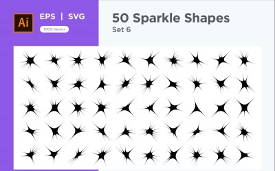 Sparkle shape symbol sign Set 50-V2-6
