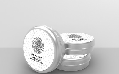 Макет круглых, квадратных, высоких, коротких металлических банок