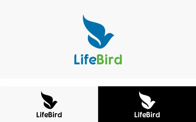 Modèle de conception de logo d&amp;#39;oiseau de vie