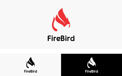 Modèle de conception de logo Fire Bird Option 2