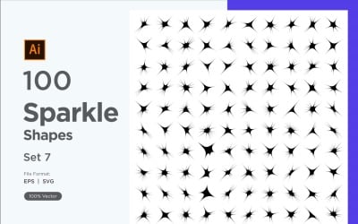 Sparkle shape symbol sign Set 100-V2-7