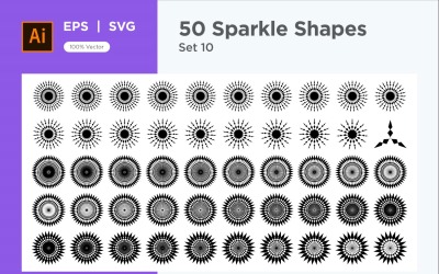 Sparkle shape symbol sign Set 50-V3-10