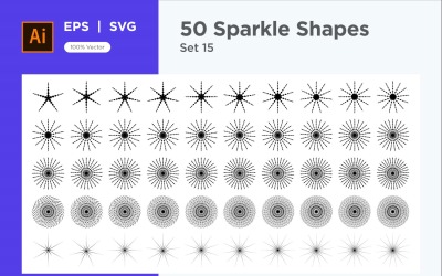 Sparkle shape symbol sign Set 50-V3-15