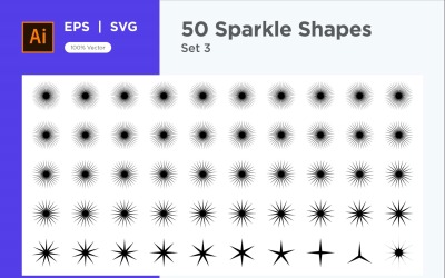 Glittrande form symbolskylt Set 50-V3-3