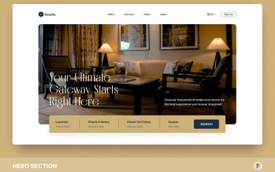 Azurie – Figma-Vorlage für Hotel- und Resort-Buchungshelden