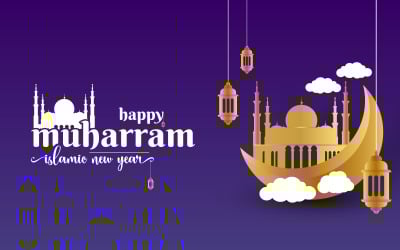 Ісламський новий рік плакат дизайн ілюстрації