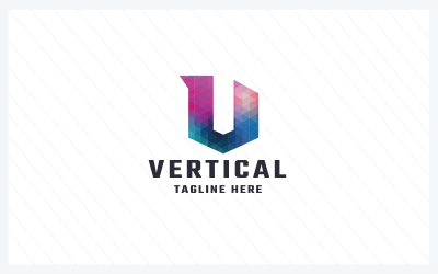 Modello di logo Pro lettera V verticale