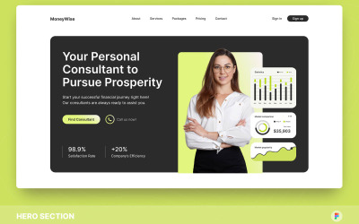 MoneyWise – Financial Consult Hero Section Figma Mall