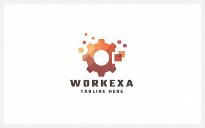 Plantilla de logotipo Workexa System Pro