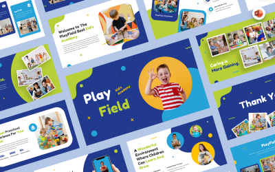 PlayField - Çocuk Akademisi ve Okul Öncesi PowerPoint Şablonu