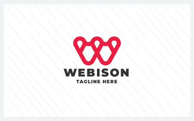 Шаблон логотипа Webison Letter W Pro