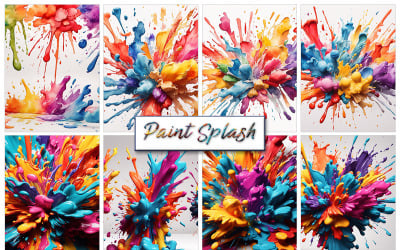 Schizzi di inchiostro di vernice esplosione arcobaleno colorato