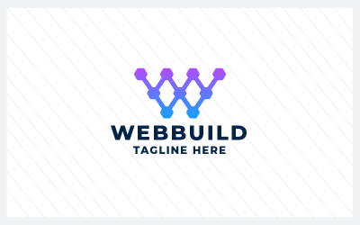 Web Build Tech Letter W Pro Logo Template