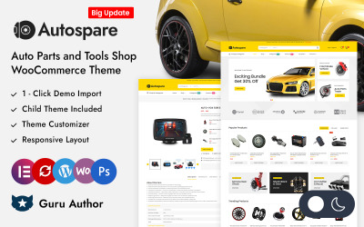 Autospare – obchod s autodíly a nářadím Elementor WooCommerce responzivní téma