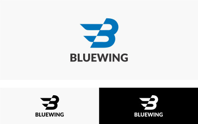Harf B - Bluewing Logo Tasarım Şablonu