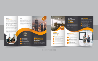 Layout de brochura de negócios multicolorido moderno com três dobras