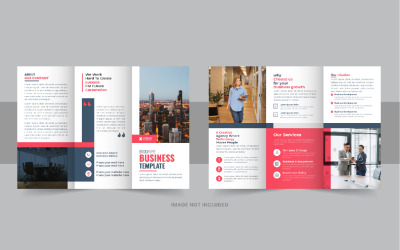 Layout de modelo de brochura de negócios multicolor moderno com três dobras