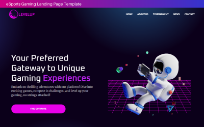 Free Gaming Landing Page Website Template - - Fribly