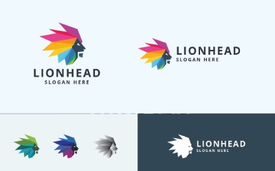 Львиная голова Pro векторный логотип