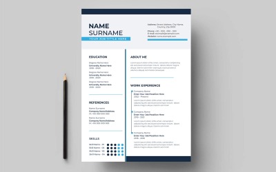 Modelo de currículo profissional de cv de negócios.