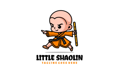 Petit logo de dessin animé de mascotte de Shaolin