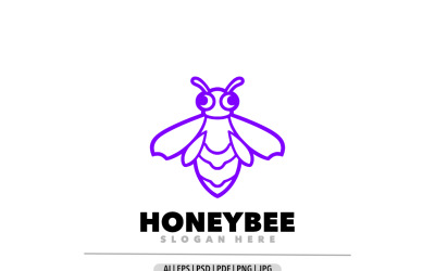 Bal arısı mor logo taslağı tasarımı