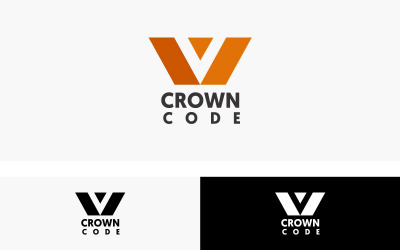 Crown Code Logo Design Template