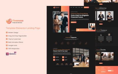 Finansso - Services financiers et conseil Elementor Landing Page