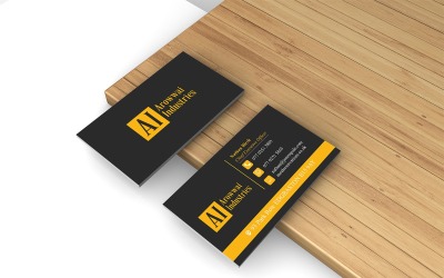 Grey &amp;amp; Yellow Contrast Visiting Card Template