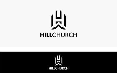 Hill kerk logo ontwerpsjabloon