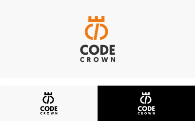 Modello di progettazione del logo della corona del codice
