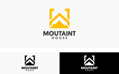 Moutain huis logo ontwerpsjabloon