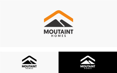 Plantilla de diseño de logotipo de casas de montaña