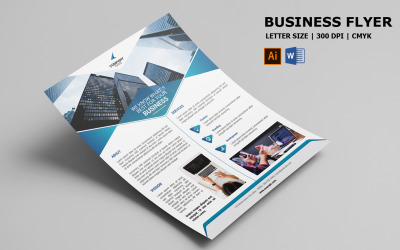 Printable Company Business Flyer, Ms Word and Illustrator Template