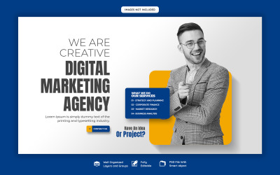 Somos una agencia de marketing digital creativa Plantilla de portada de redes sociales