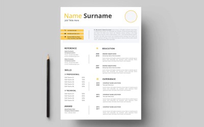 Diseño minimalista de plantilla de currículum cv