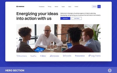 Sinergie - Business Agency Hero Section Fima Template
